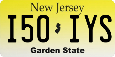 NJ license plate I50IYS