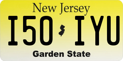NJ license plate I50IYU