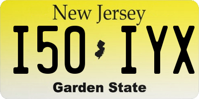 NJ license plate I50IYX