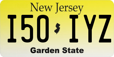 NJ license plate I50IYZ