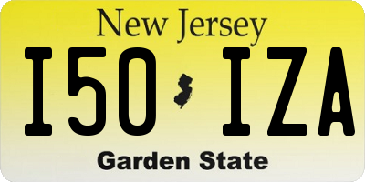 NJ license plate I50IZA