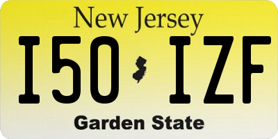 NJ license plate I50IZF