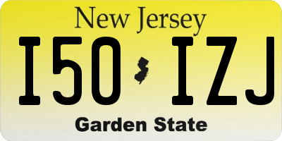 NJ license plate I50IZJ