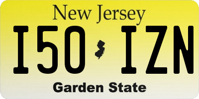 NJ license plate I50IZN