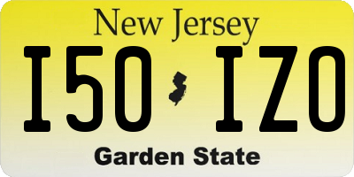 NJ license plate I50IZO