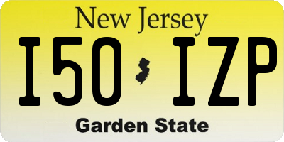 NJ license plate I50IZP