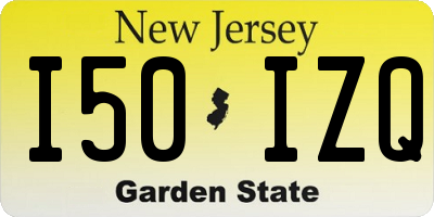 NJ license plate I50IZQ