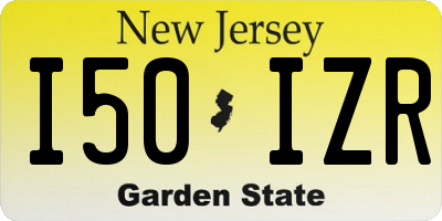 NJ license plate I50IZR