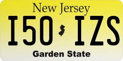 NJ license plate I50IZS