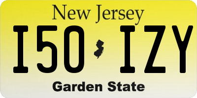 NJ license plate I50IZY