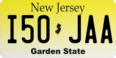 NJ license plate I50JAA
