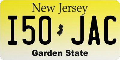 NJ license plate I50JAC