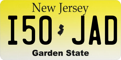NJ license plate I50JAD