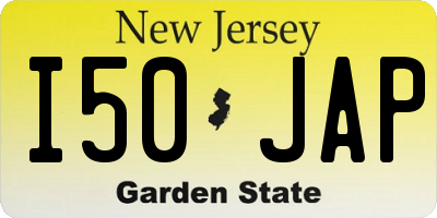 NJ license plate I50JAP