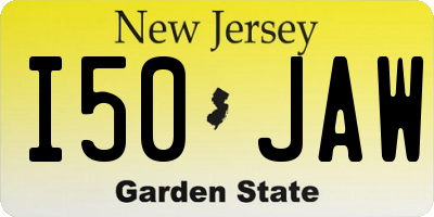 NJ license plate I50JAW
