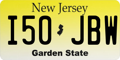 NJ license plate I50JBW