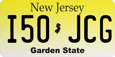 NJ license plate I50JCG