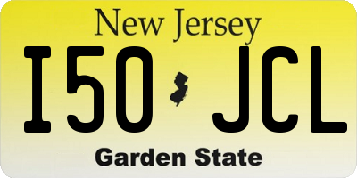 NJ license plate I50JCL