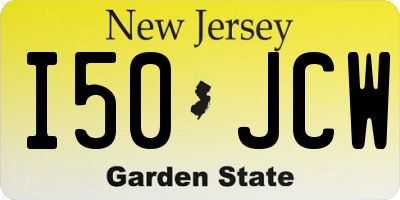 NJ license plate I50JCW