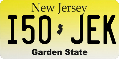 NJ license plate I50JEK