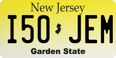 NJ license plate I50JEM
