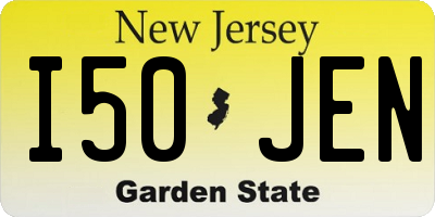 NJ license plate I50JEN