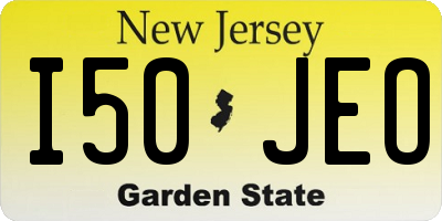 NJ license plate I50JEO