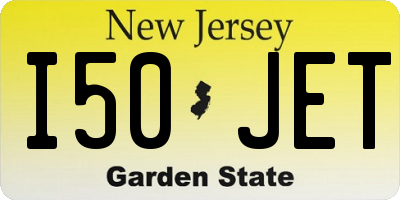 NJ license plate I50JET