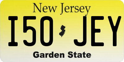 NJ license plate I50JEY