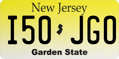 NJ license plate I50JGO