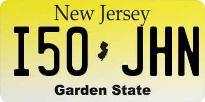 NJ license plate I50JHN