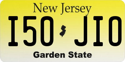 NJ license plate I50JIO