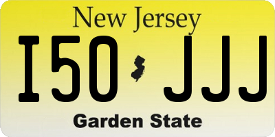 NJ license plate I50JJJ
