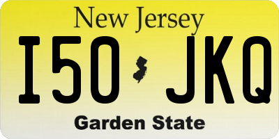 NJ license plate I50JKQ