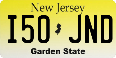 NJ license plate I50JND
