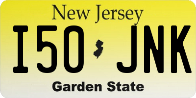 NJ license plate I50JNK