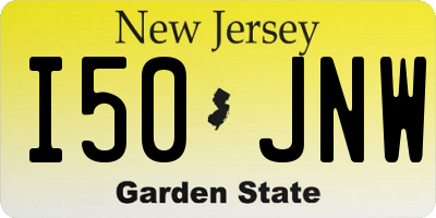 NJ license plate I50JNW