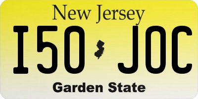 NJ license plate I50JOC