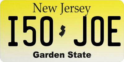 NJ license plate I50JOE