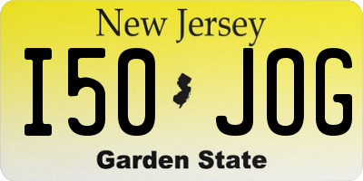 NJ license plate I50JOG