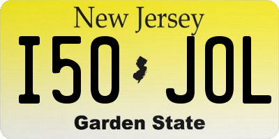 NJ license plate I50JOL