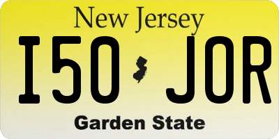 NJ license plate I50JOR