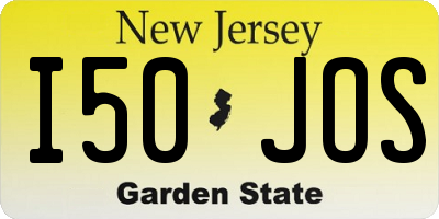 NJ license plate I50JOS