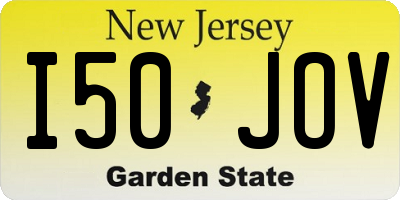 NJ license plate I50JOV