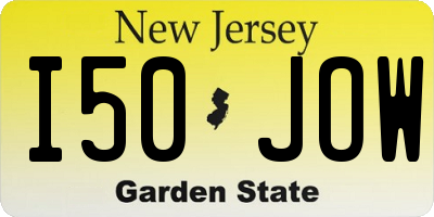 NJ license plate I50JOW