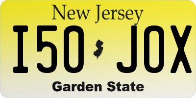 NJ license plate I50JOX