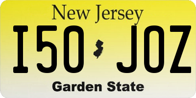 NJ license plate I50JOZ