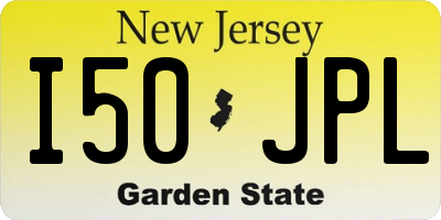 NJ license plate I50JPL