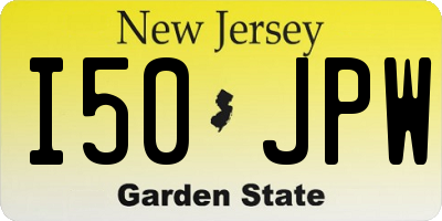 NJ license plate I50JPW