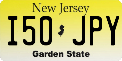 NJ license plate I50JPY